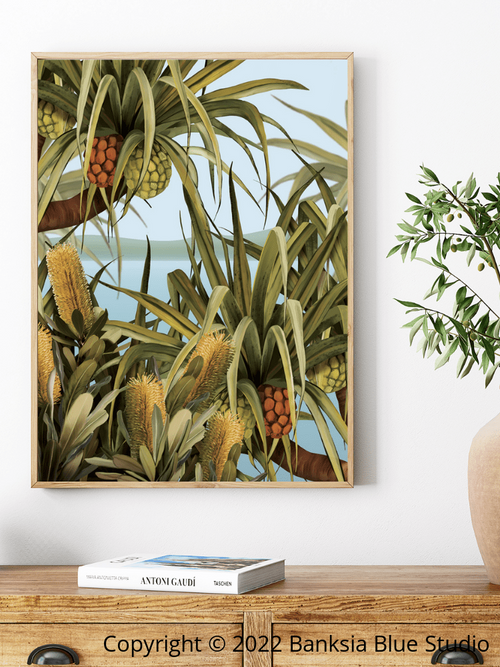 Banksia Blue Studio "Amaroo"| Noosa Tea Tree Bay Framed Canvas Print 1 -Portrait
