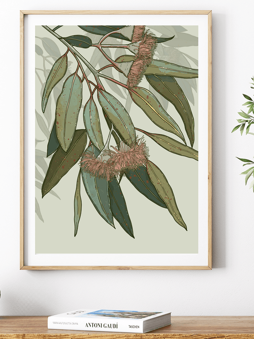 Banksia Blue Studio "Kooyong"| Australian Eucalyptus Framed Wall Print Natural-Portrait