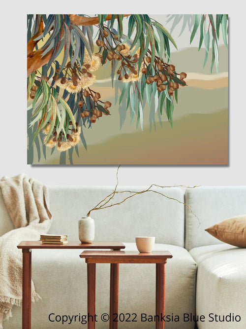 Banksia Blue Studio Stretched Canvas Set Of 2  "Yallaroo" Landscape & "Tanderra" Portrait