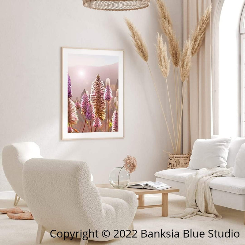 Banksia Blue Studio Sale "Mulla Mulla 1"|Australian Mulla Mulla Wildflower - 1000mm x 700mm