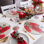 Banksia Blue Studio Set of 4 Napkins Christmas Table Cotton Napkin |Red
