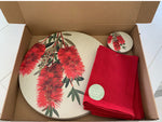 Banksia Blue Studio Set of 4 Napkins Christmas Table Cotton Napkin |Red