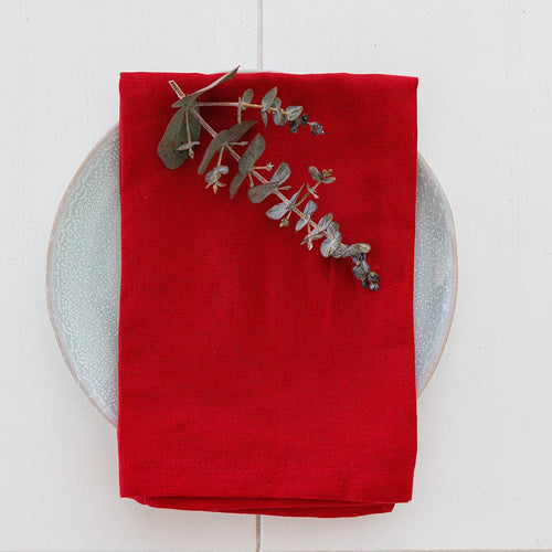 Banksia Blue Studio Set of 4 Napkins Christmas Table Napkin |Red