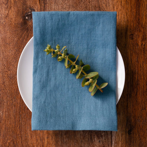 Banksia Blue Studio 1x Napkin Linen Table Napkin |Duck Egg blue