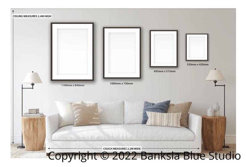 Banksia Blue Studio " Alkira "|Australian Berry Hibiscus Framed Wall Print Black-Portrait