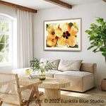 Banksia Blue Studio "Alkira"|Australian Hibiscus Framed Wall Print Natural-Landscape