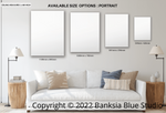 Banksia Blue Studio " Alkira"| Framed Canvas Print Australian Hibiscus Print  Portrait