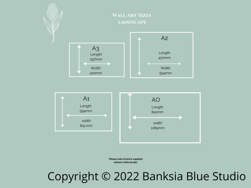 Banksia Blue Studio "Allawah"|Australian Grevillea Wall Art Print - Landscape