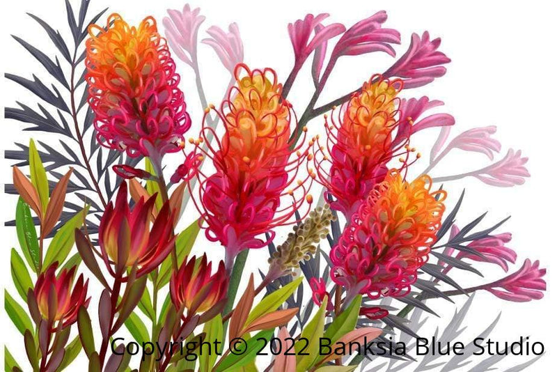 Banksia Blue Studio "Allawah"|Grevillea Framed Wall Print Natural-Landscape