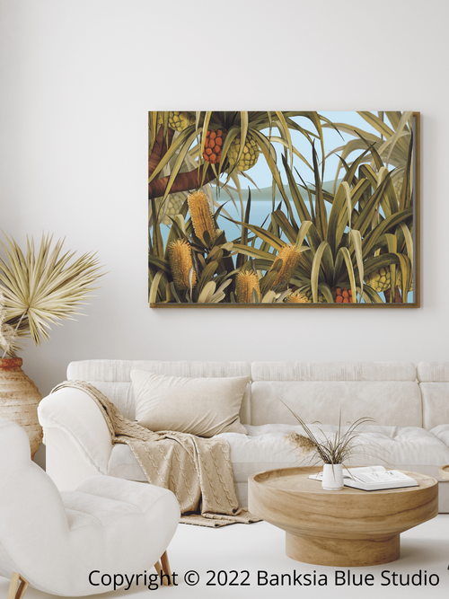 Banksia Blue Studio "Amaroo"| Framed Canvas Print Noosa Tea Tree Bay Print 1- Landscape