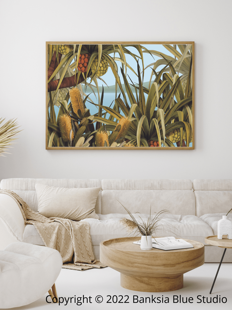 Banksia Blue Studio "Amaroo"| Noosa Tea Tree Bay Framed Canvas Print 1-Landscape