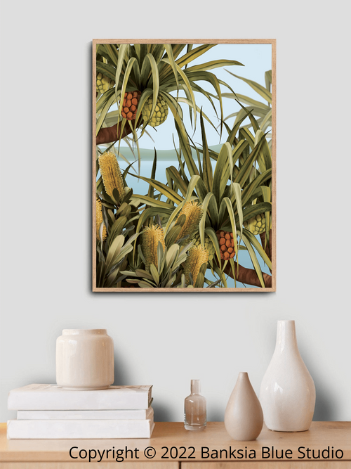 Banksia Blue Studio "Amaroo"| Noosa Tea Tree Bay Framed Canvas Print 1 -Portrait