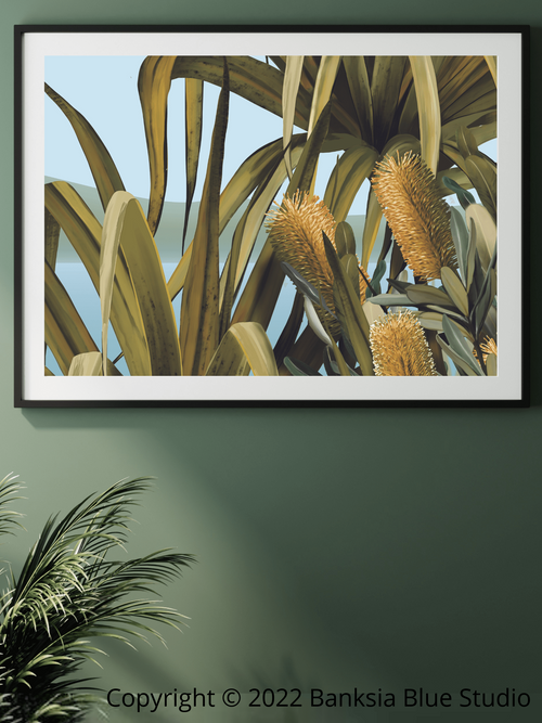 Banksia Blue Studio " Amaroo"| Noosa Tea Tree Bay Framed Wall Print 2 Black-Landscape