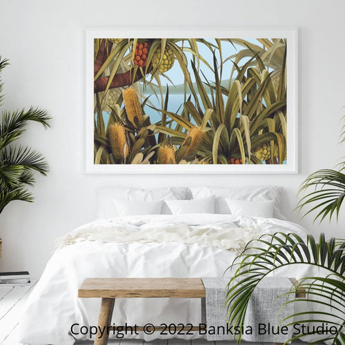 Banksia Blue Studio "Amaroo"|Noosa Tea Tree Bay White Timber Framed Wall Print 1-Landscape