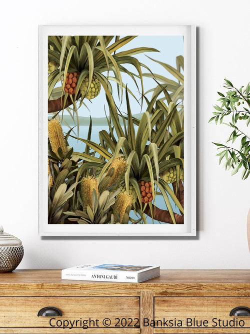 Banksia Blue Studio "Amaroo"|Noosa Tea Tree Bay White Timber Framed Wall Print 1-Portrait