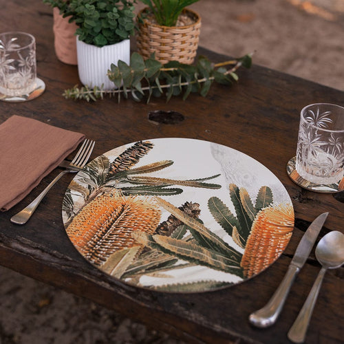Banksia Blue Studio Australian "Nature Inside" Table Placemat Collection  - Banyula