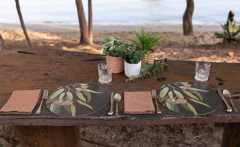 Banksia Blue Studio Australian "Nature Inside" Table Placemat Collection  - Hanging Eucalyptus