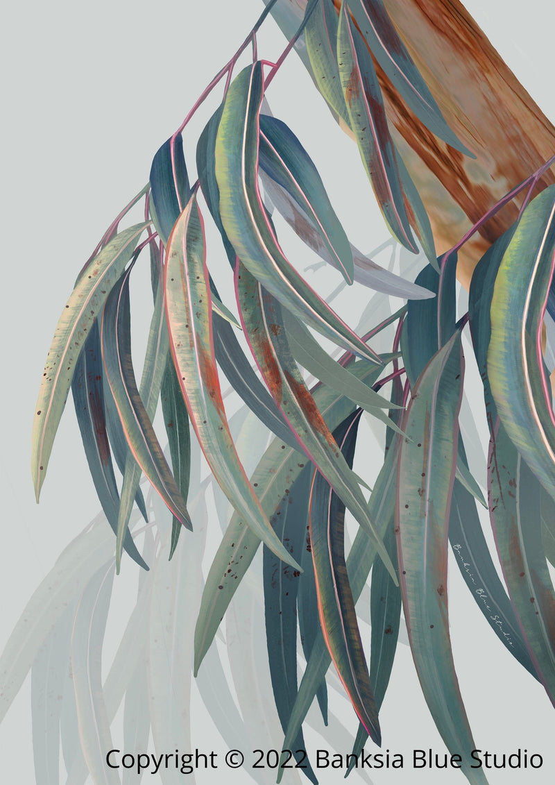 Banksia Blue Studio "Boroondara" | Australian Blue Gum Eucalyptus Unframed Wall Art Print 2 - Portrait