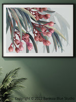 Banksia Blue Studio "Boroondara Print 1"|Blue Gum Eucalyptus Framed Wall Print Black- Landscape