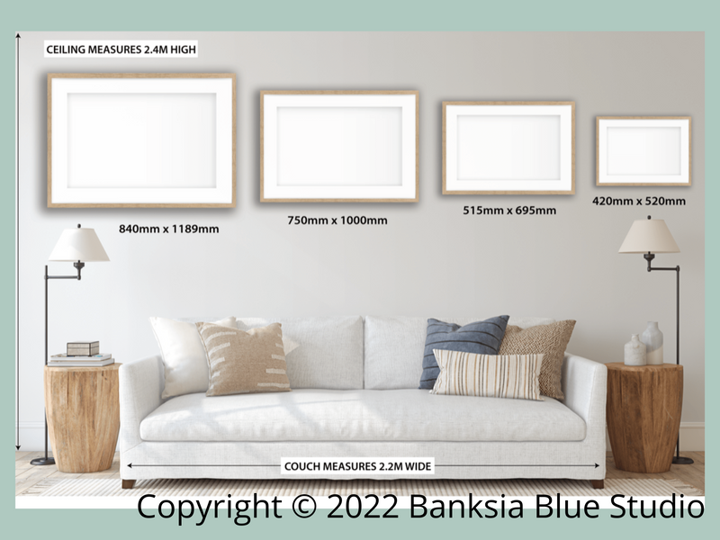 Banksia Blue Studio "Boroondara Print 1"|Blue Gum Eucalyptus Framed Wall Print Black- Landscape