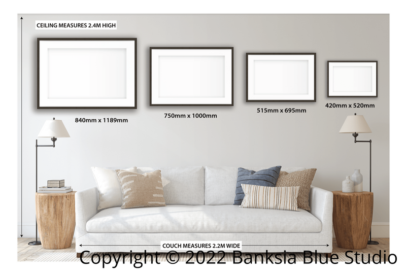 Banksia Blue Studio "Boroondara Print 2"|Blue Gum Eucalyptus Framed Wall Print Black- Landscape