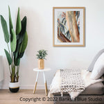 Banksia Blue Studio "Boroondara Print 3| Blue Gum Eucalyptus 1 Framed Wall Print Natural- Portrait