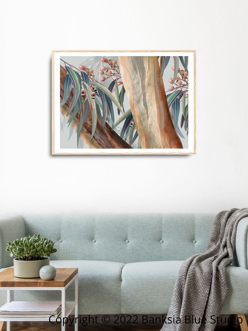 Banksia Blue Studio "Boroondara Print 3"|Blue Gum Eucalyptus Framed Wall Print Natural- Landscape