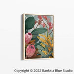 Banksia Blue Studio "Bundaleer" |Australian Bush Scene Timber Framed Canvas Print - Portrait