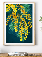Banksia Blue Studio " Golden Spirit"|Wattle Framed Wall Print Natural-Portrait