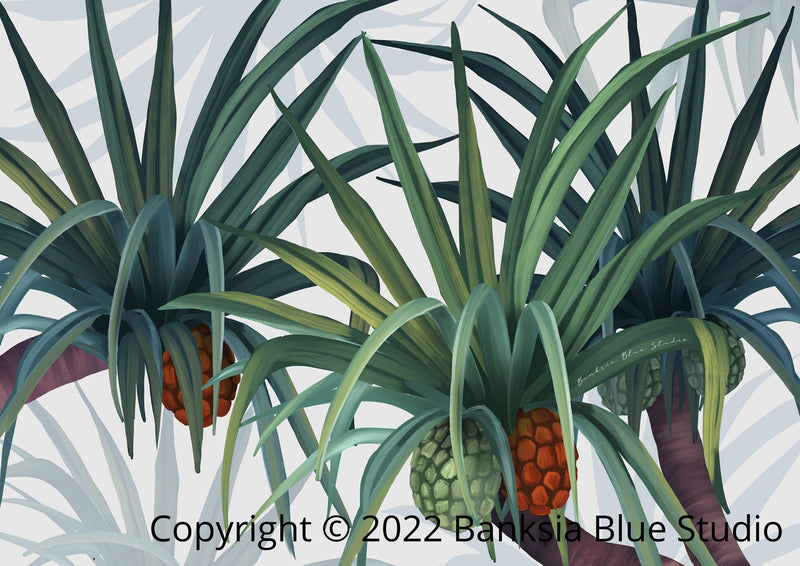 Banksia Blue Studio "Iluka" |Pandanus Framed Print Natural-Landscape