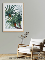 Banksia Blue Studio "Iluka" |Pandanus Framed Print Natural -Portrait