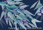 Banksia Blue Studio " Jarrah Dreaming" |Australian Blue Gum Eucalyptus Canvas Art Print Navy - Landscape