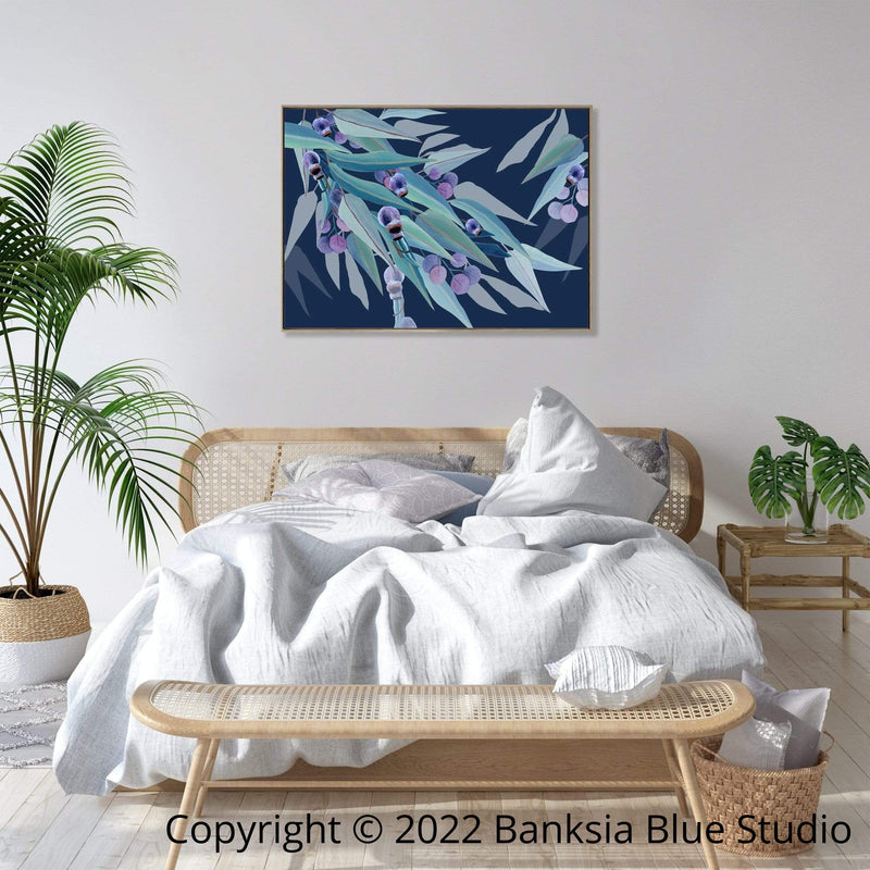 Banksia Blue Studio "Jarrah Dreaming" | Australian Blue Gum Eucalyptus Timber Framed Canvas Print Landscape