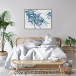 Banksia Blue Studio "Jarrah Dreaming" | Australian Blue Gum Eucalyptus Timber Framed Canvas Print-Landscape
