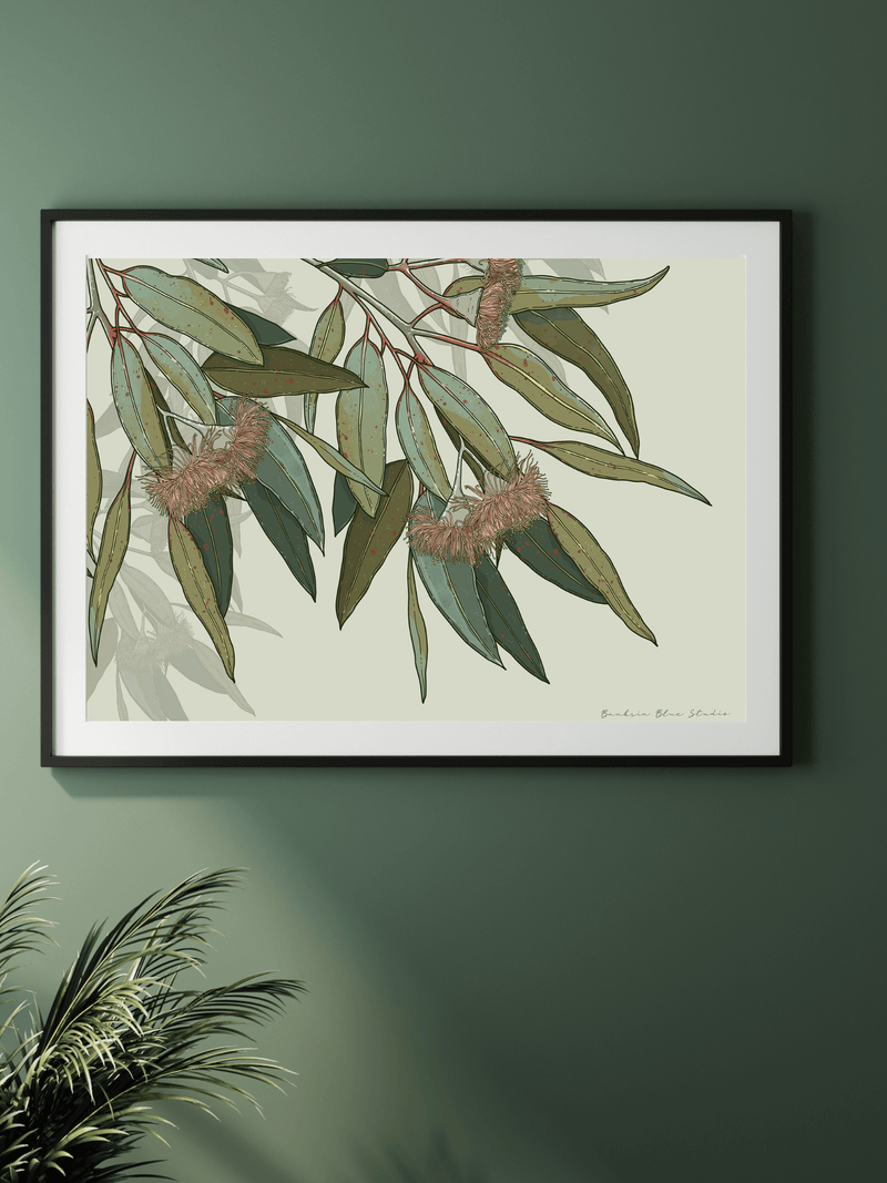Banksia Blue Studio "Kooyong"| Australian Eucalyptus Framed Wall Print Black-Landscape