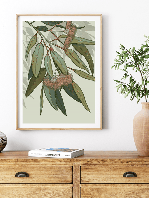 Banksia Blue Studio "Kooyong" |Australian Eucalyptus Unframed Wall Art Print - Portrait