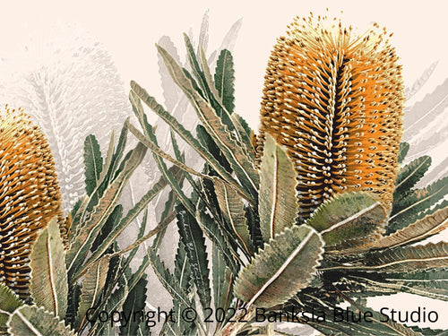 Banksia Blue Studio "Mirambeena 2" |Australian Banksia Canvas Art Print - Landscape