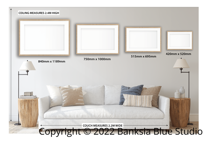 Banksia Blue Studio "Mirambeena 2"|Australian Banksia Framed Wall Print White - Landscape