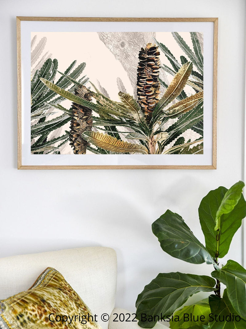 Banksia Blue Studio "Mirambeena 3"|Australian Banksia Framed Wall Print Natural- Landscape