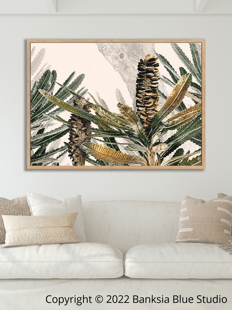 Banksia Blue Studio "Mirambeena 3"| Australian Coastal Banksia Timber Framed Canvas Print-Landscape