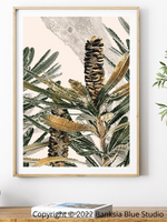 Banksia Blue Studio "Mirambeena"|Australian Banksia Framed Wall Print 3 Natural-Portrait