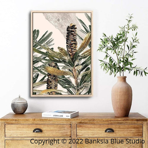 Banksia Blue Studio "Mirambeena"| Australian Banksia Timber Framed Canvas Print 3-Portrait