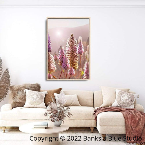 Banksia Blue Studio "Mulla Mulla"| Australian Banksia Timber Framed Canvas Print 1-Portrait