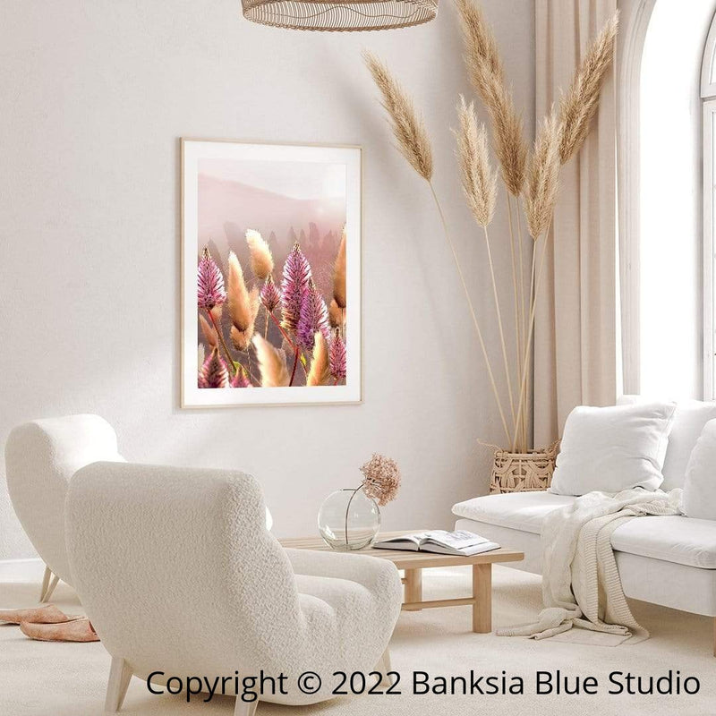 Banksia Blue Studio " Mulla Mulla"|Australian Mulla Mulla Framed Wall Print 2 Natural-Portrait