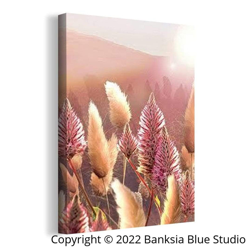 Banksia Blue Studio " Mulla Mulla "| Framed Canvas Print Australian Mulla Mull Print 2-Portrait
