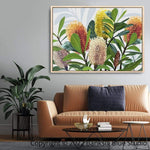Banksia Blue Studio " Saltbush"| Australian Banksia Framed Canvas Print-Landscape