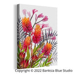 Banksia Blue Studio Stretched Canvas Set Of 2  "Beacon Of The Bush"  & "Allawah"