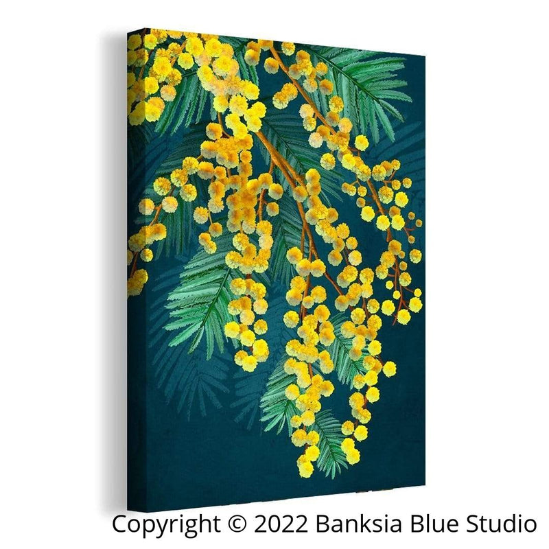 Banksia Blue Studio Stretched Canvas Set Of 2 "Jarrah Dreaming Navy"  & "Golden Spirit"