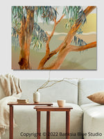 Banksia Blue Studio Stretched Canvas Set Of 2 "Tanderra" Landscape & "Yallaroo" Portrait