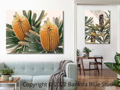 Banksia Blue Studio Stretched Canvas Set of "Mirambeena 1" Landscape & "Mirambeena 3" Portrait